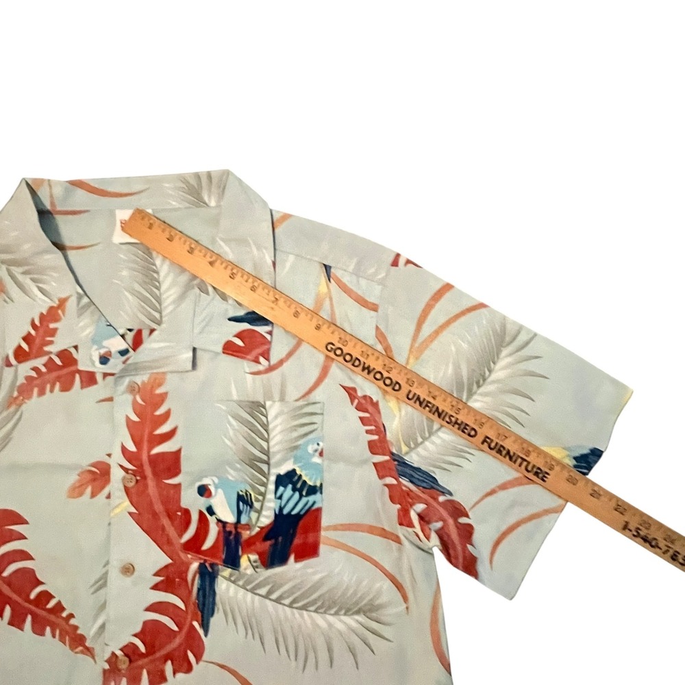 Barefoot In Paradise Hawaiian Shirt Mens Size XL SS Cotton Blue Parrots NWOT‎ - Picture 4 of 9